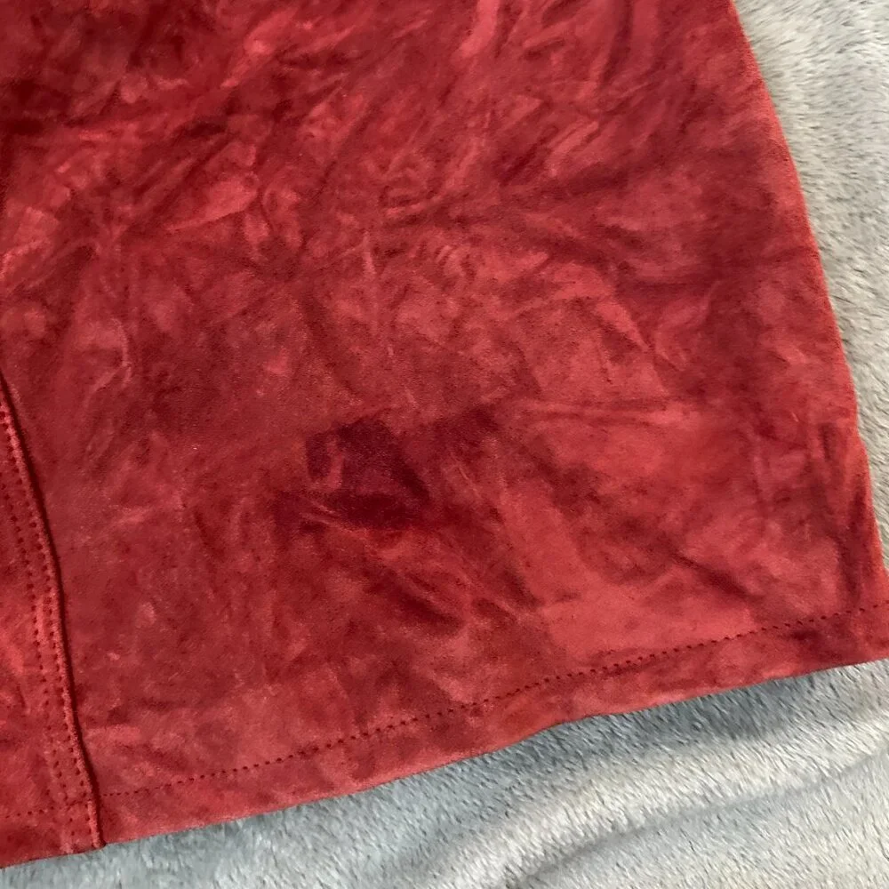 *as is* Vintage Y2K Gap Suede Leather Slit Front Skirt Women's 4 Maroon